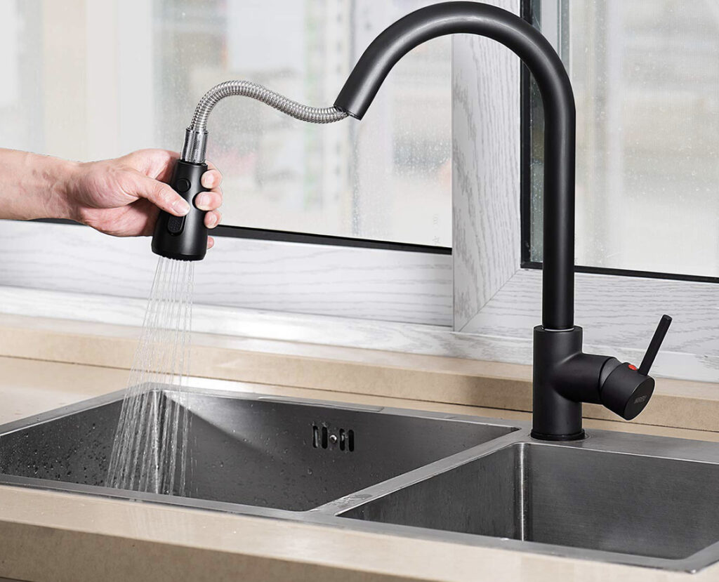 commercial pull down kitchen sink faucet