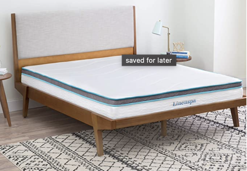linenspa 8 inch memory foam hybrid mattress